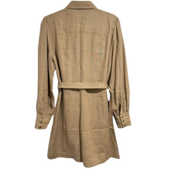 Michael Kors Hemp Utility Mini Dress in Khaki - Picture 6 of 8